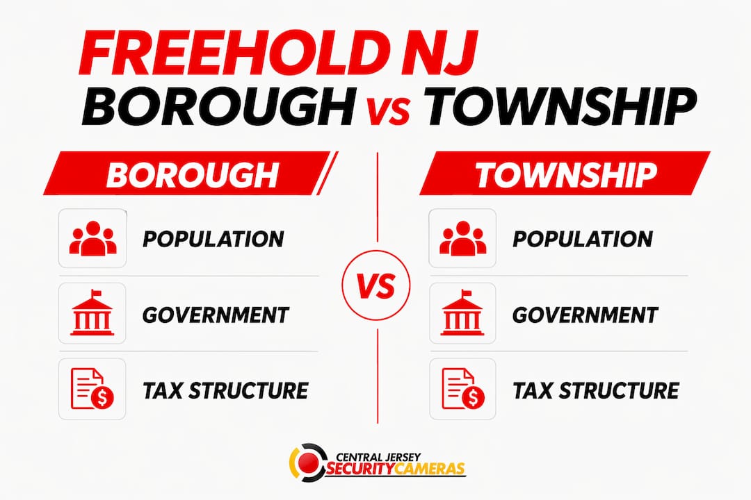 Infographic comparing Freehold Borough and Township
