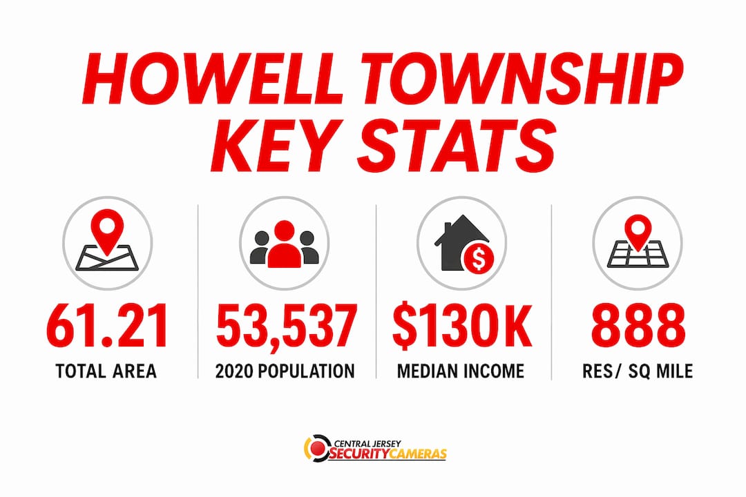Infographic showing Howell Township statistics