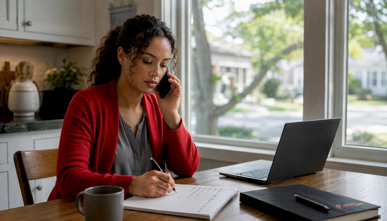 Consultant making security permit call