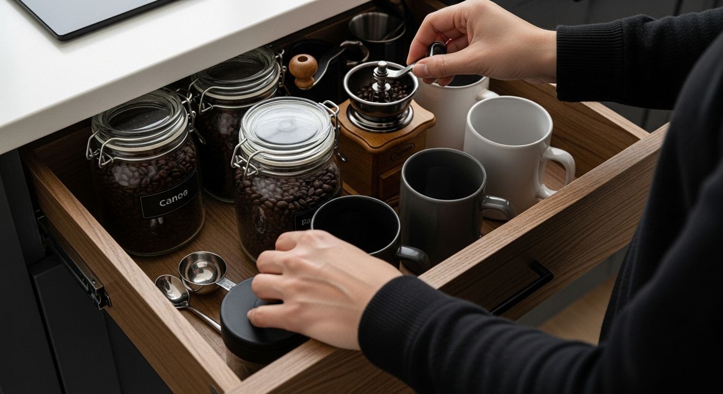 Skapa Personlig Kaffehörna – Din Drömkaffehörna 2025 - Mugglagret.se Organisera Kaffehörna Bild