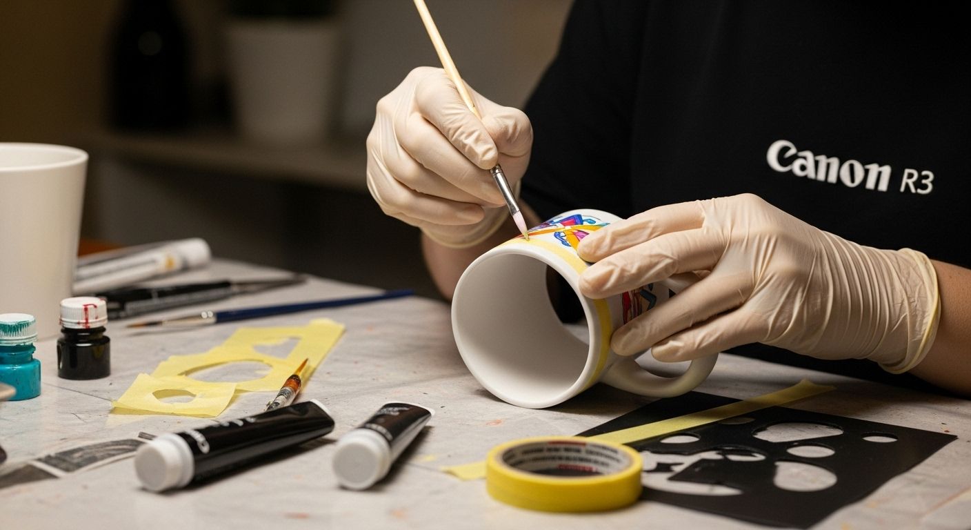 måla dekorera mugg diy