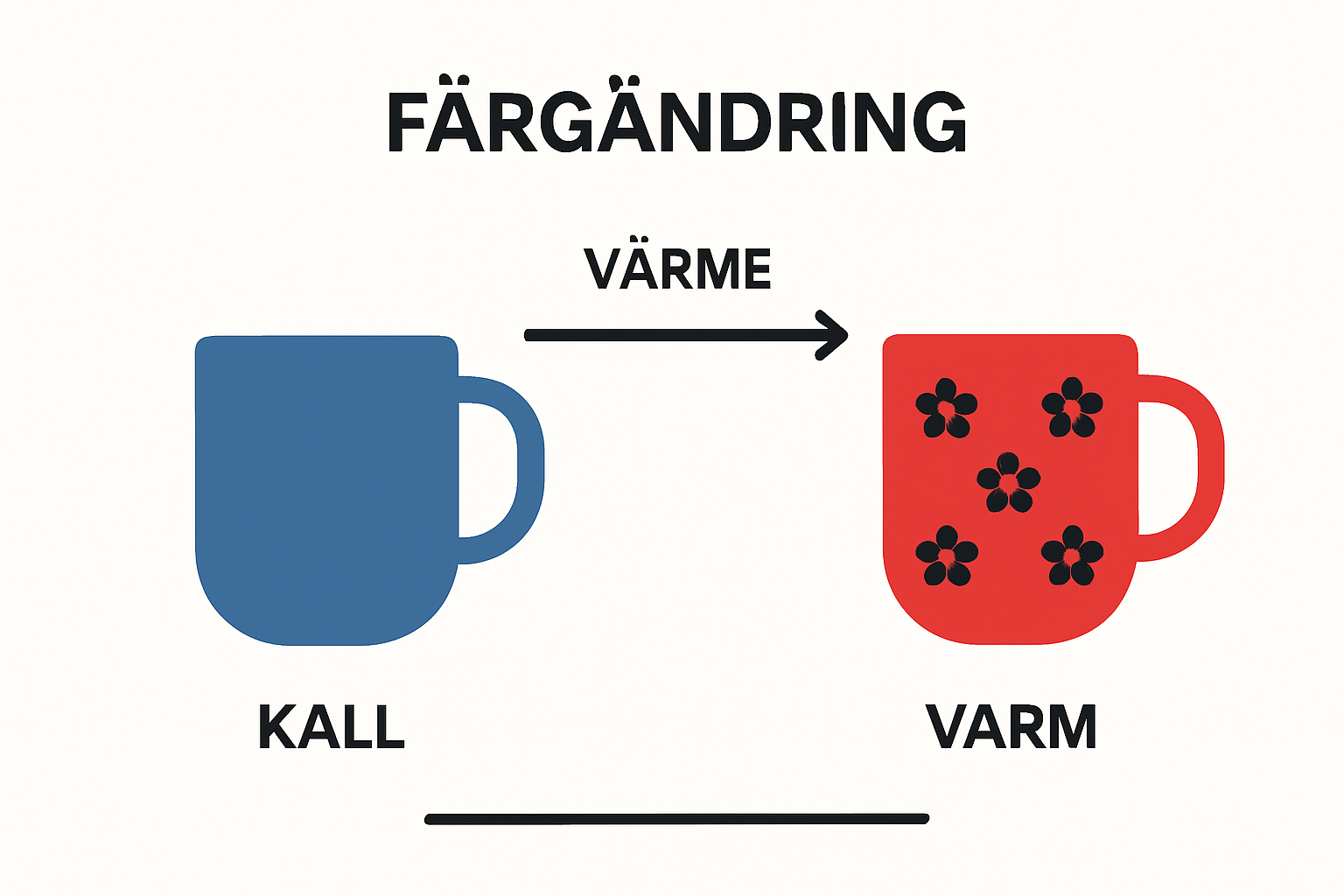 Två Muggar, Kall Och Varm, Illustrerar Färgbyte