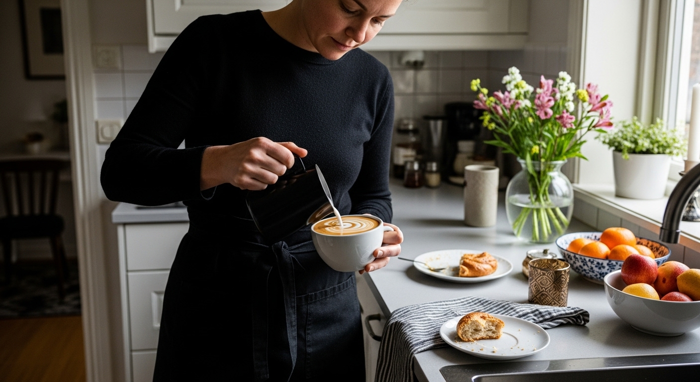 latte mugg morgonrutin hem