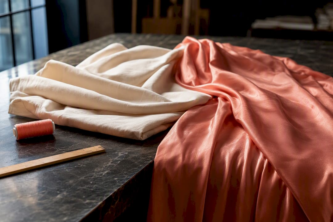 Cotton and viscose fabric folds