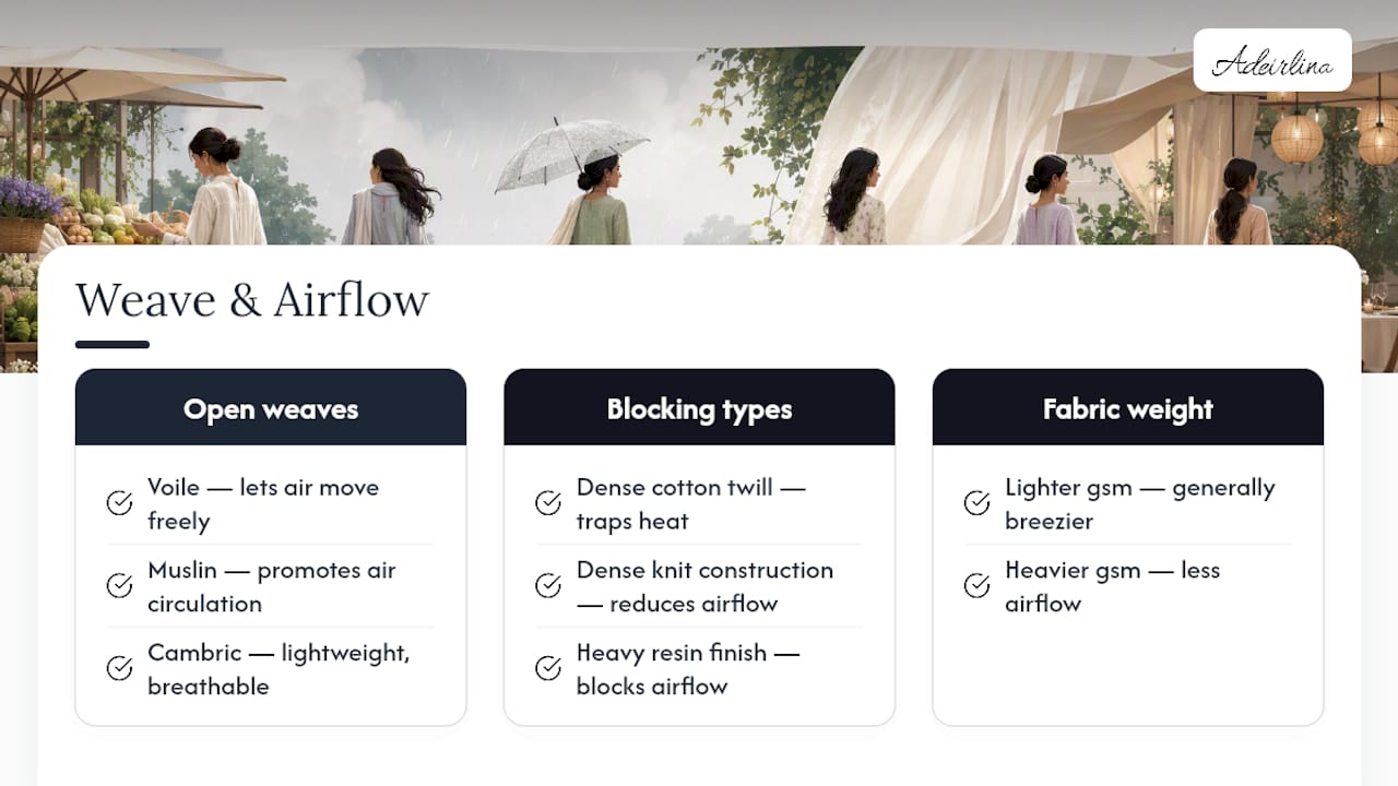 Comparison of cotton weaves and airflow