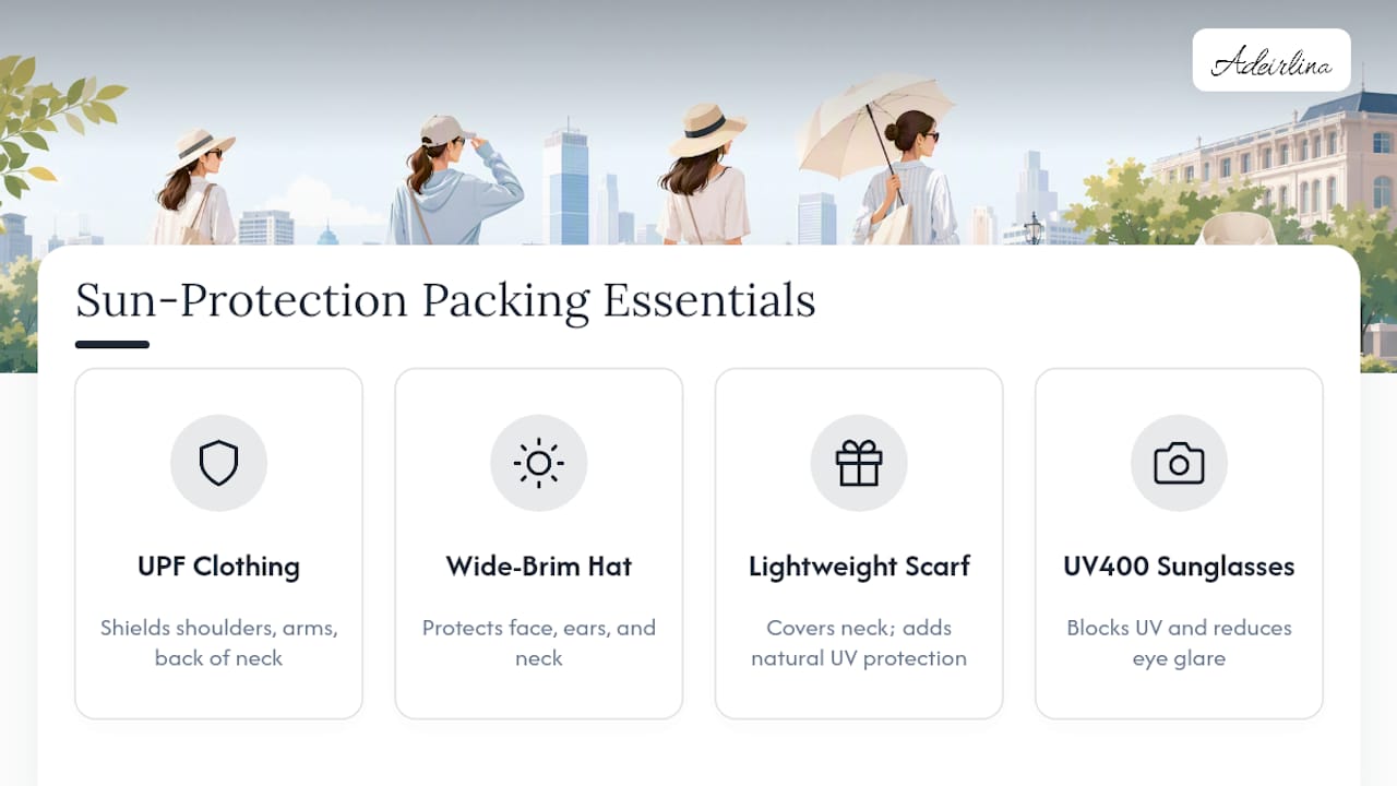 Sun protection clothing and accessory components