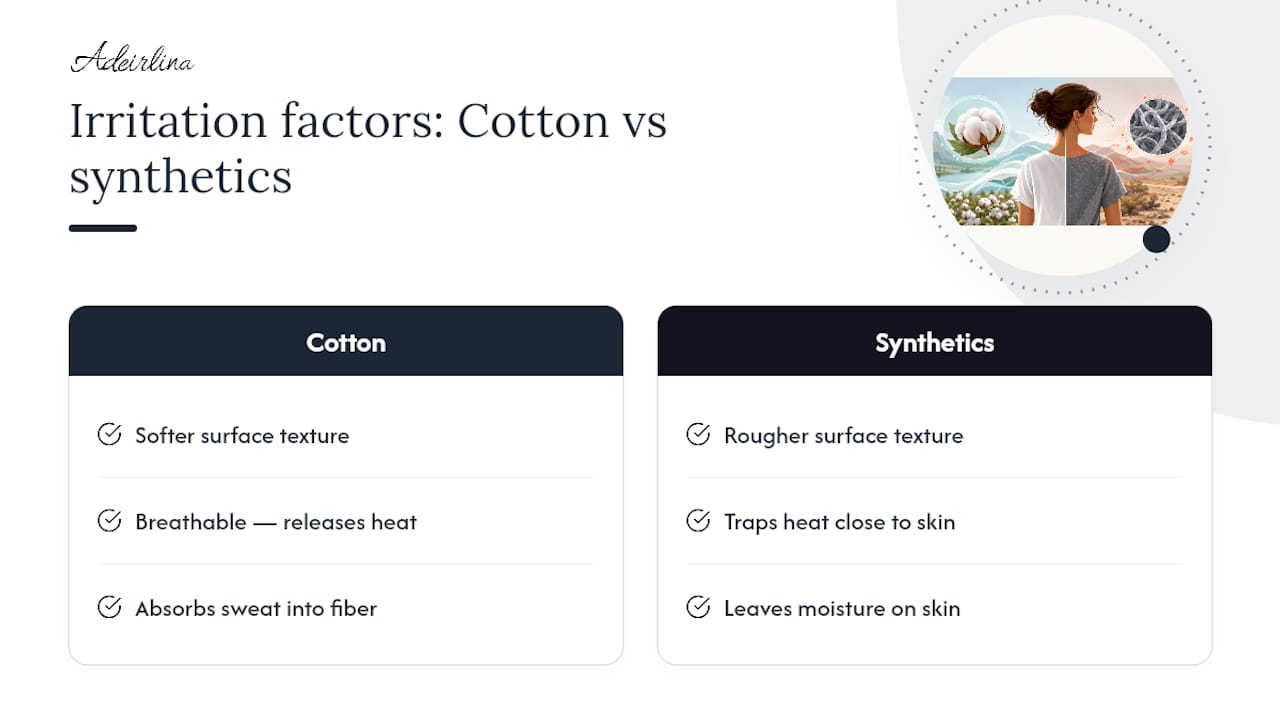 Cotton compared across three irritation factors
