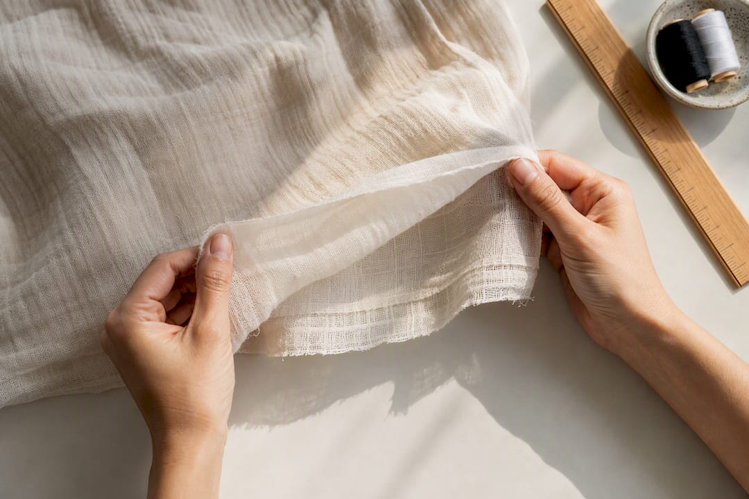 Two layers of cotton gauze fabric