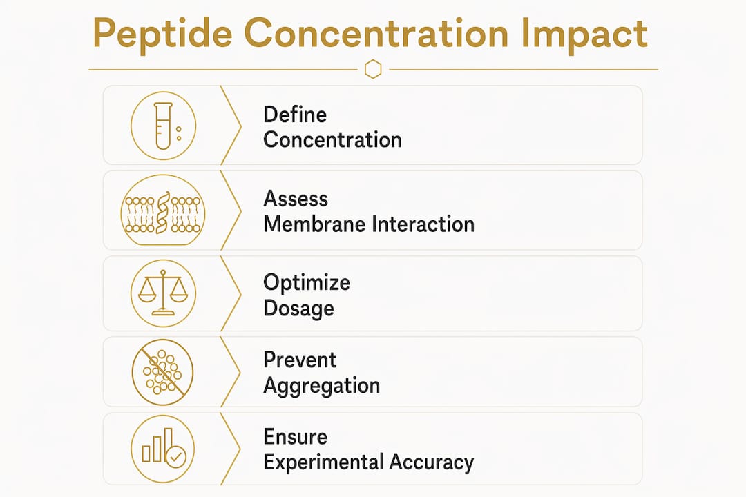 Infographic illustrating peptide concentration impacts