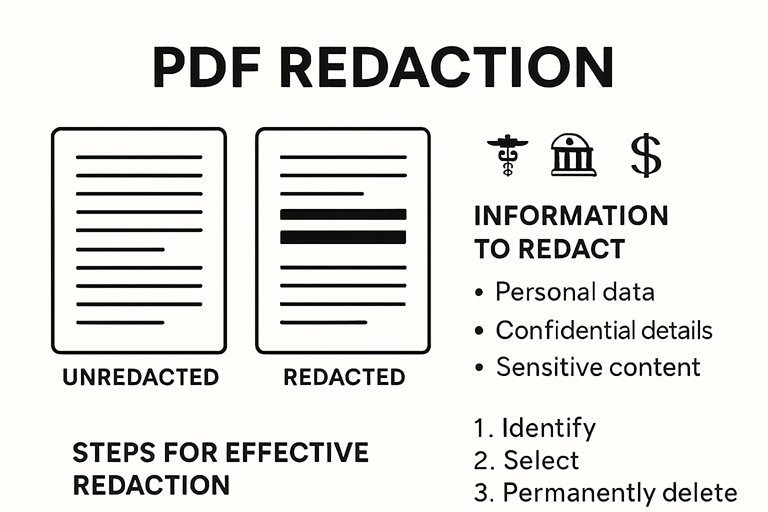 PDF redaction process and best practices visual guide