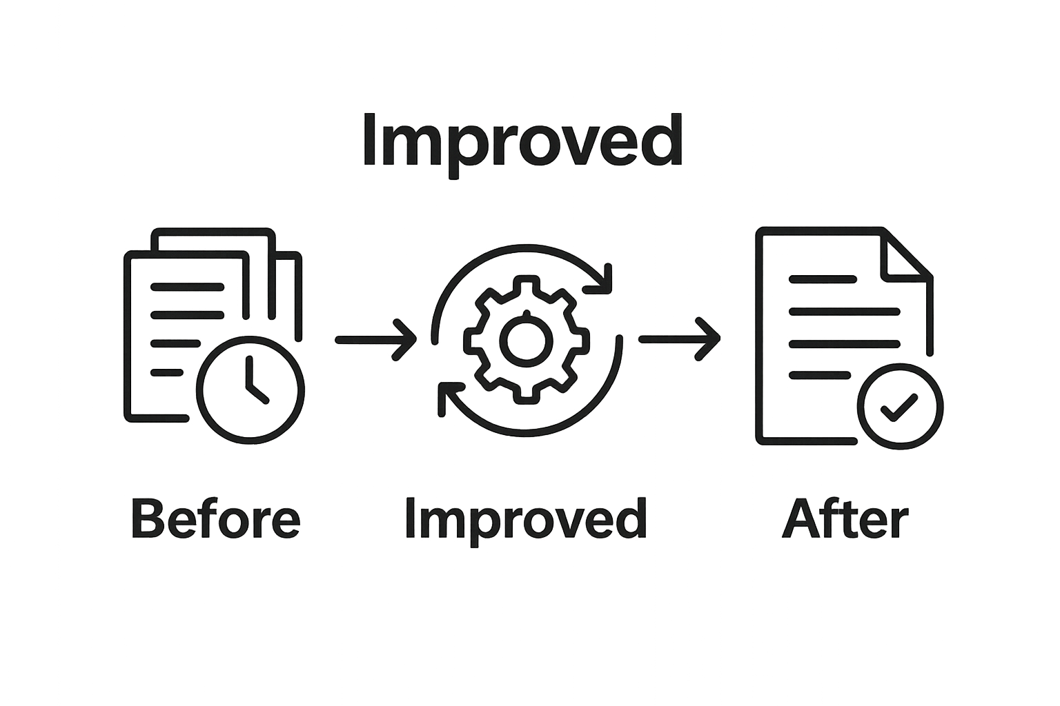 Infographic showing before and after document approval workflow efficiency.