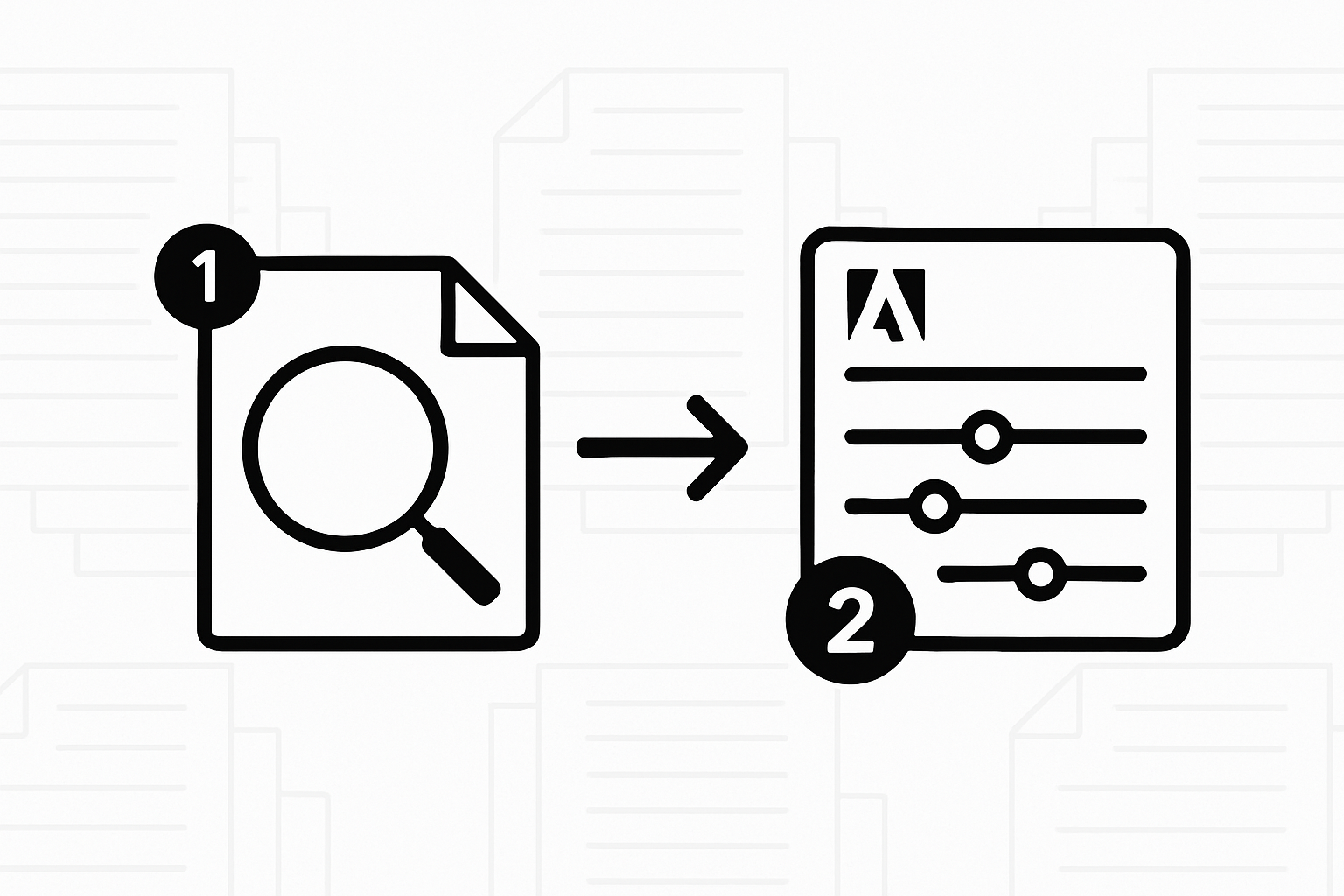 Visual showing two-step setup: document assessment to indexing tool configuration