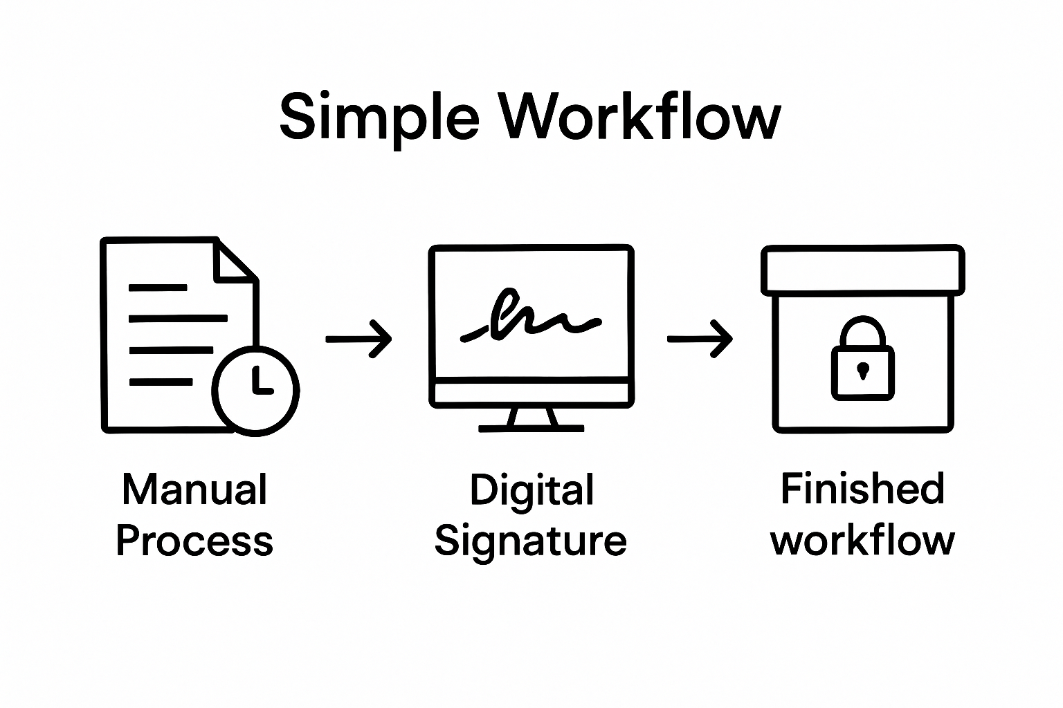 Infographic comparing manual paper signing to digital signing