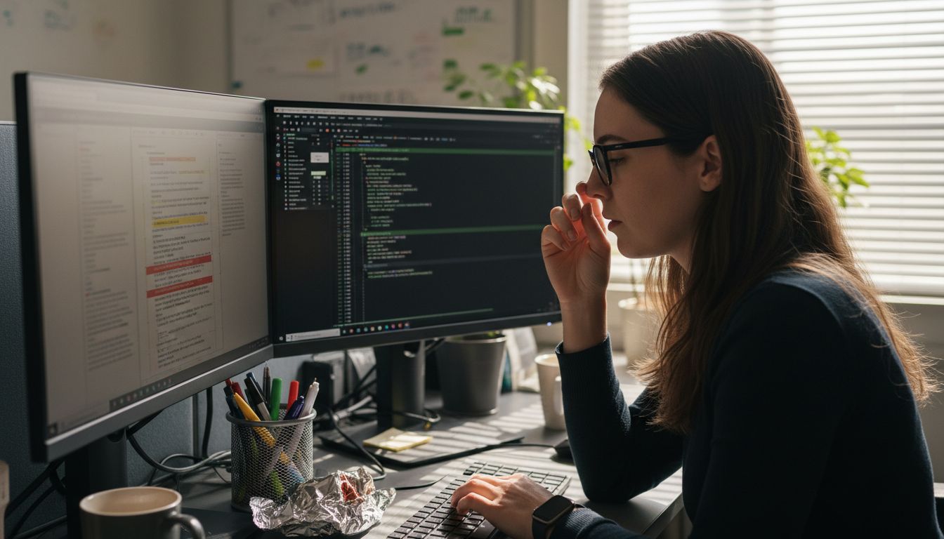 Data scientist reviewing OCR algorithm output