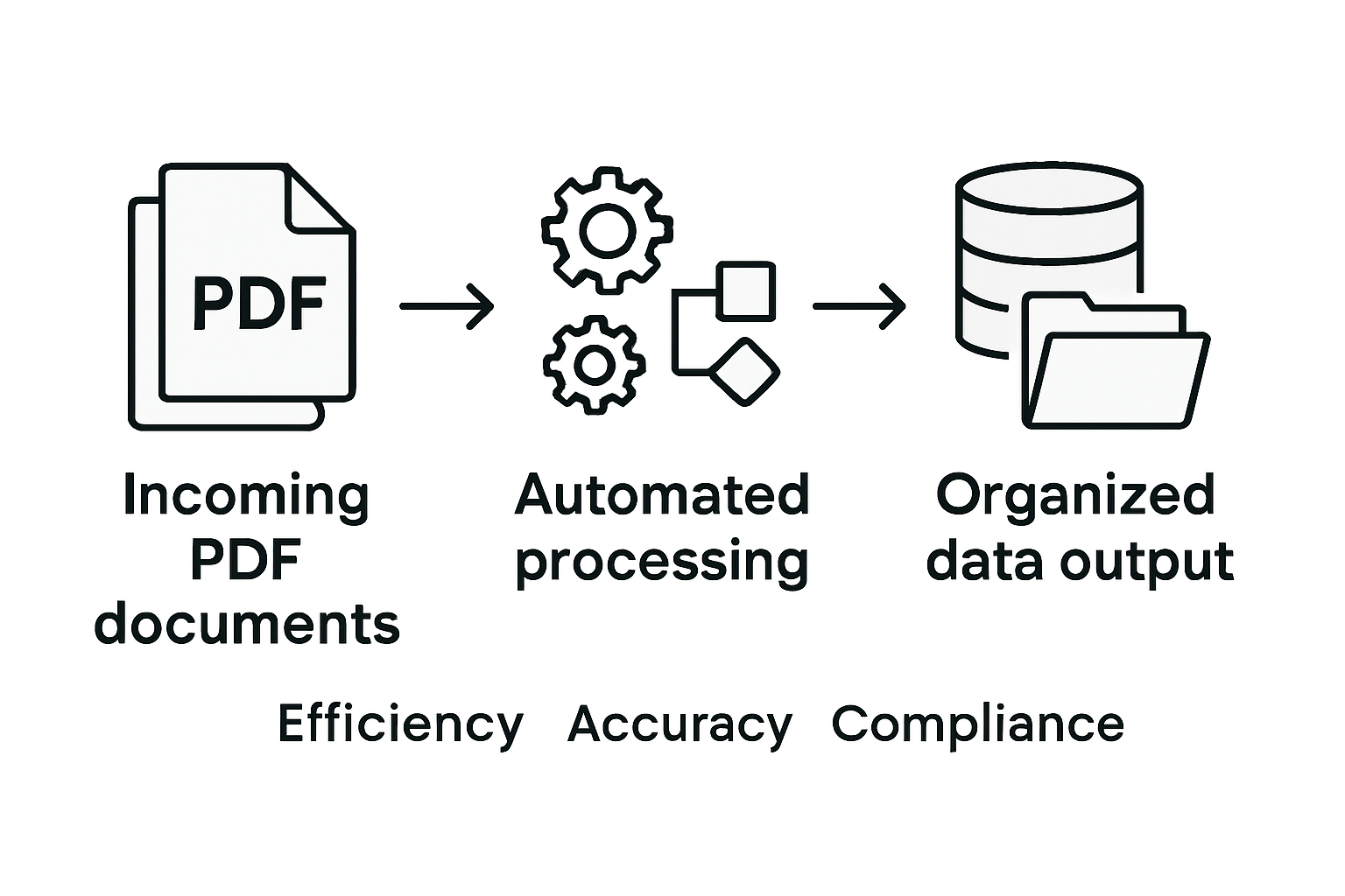 Infographic showing automated PDF workflow