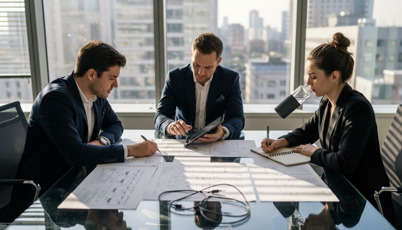 Team reviewing document automation process