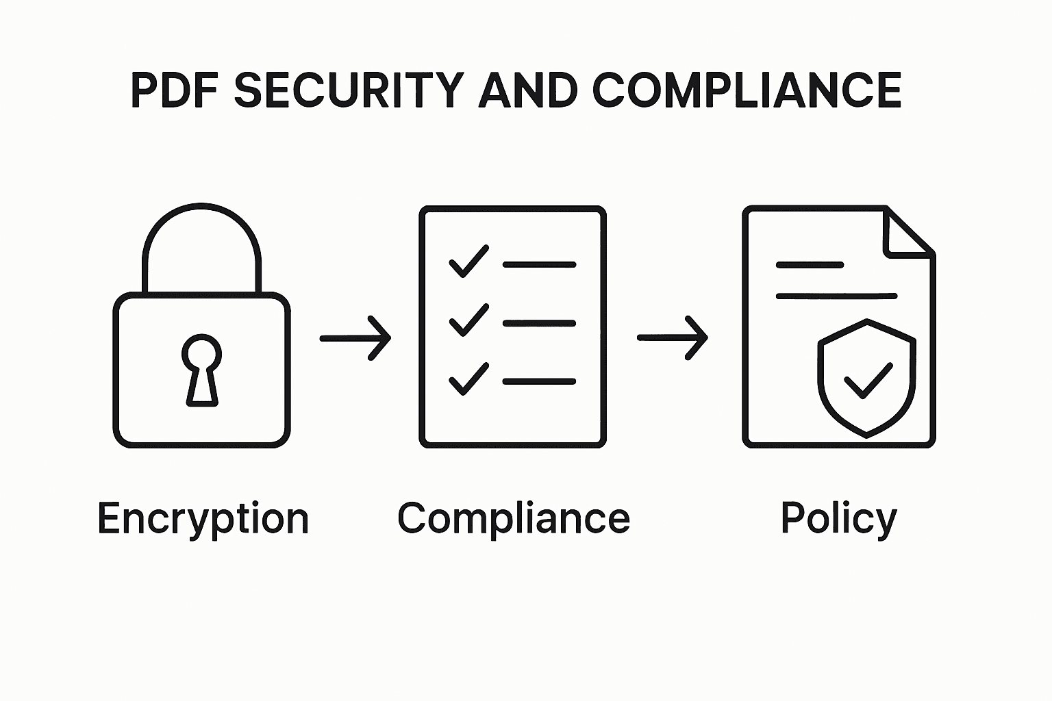 Infographic showing PDF security and compliance process