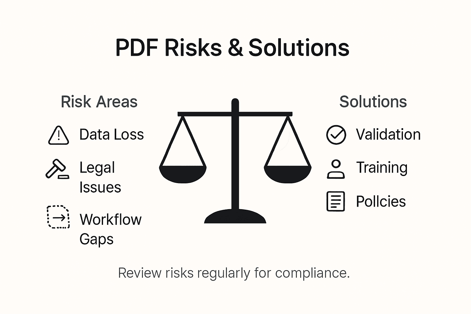 Infographic on PDF risks and compliance solutions