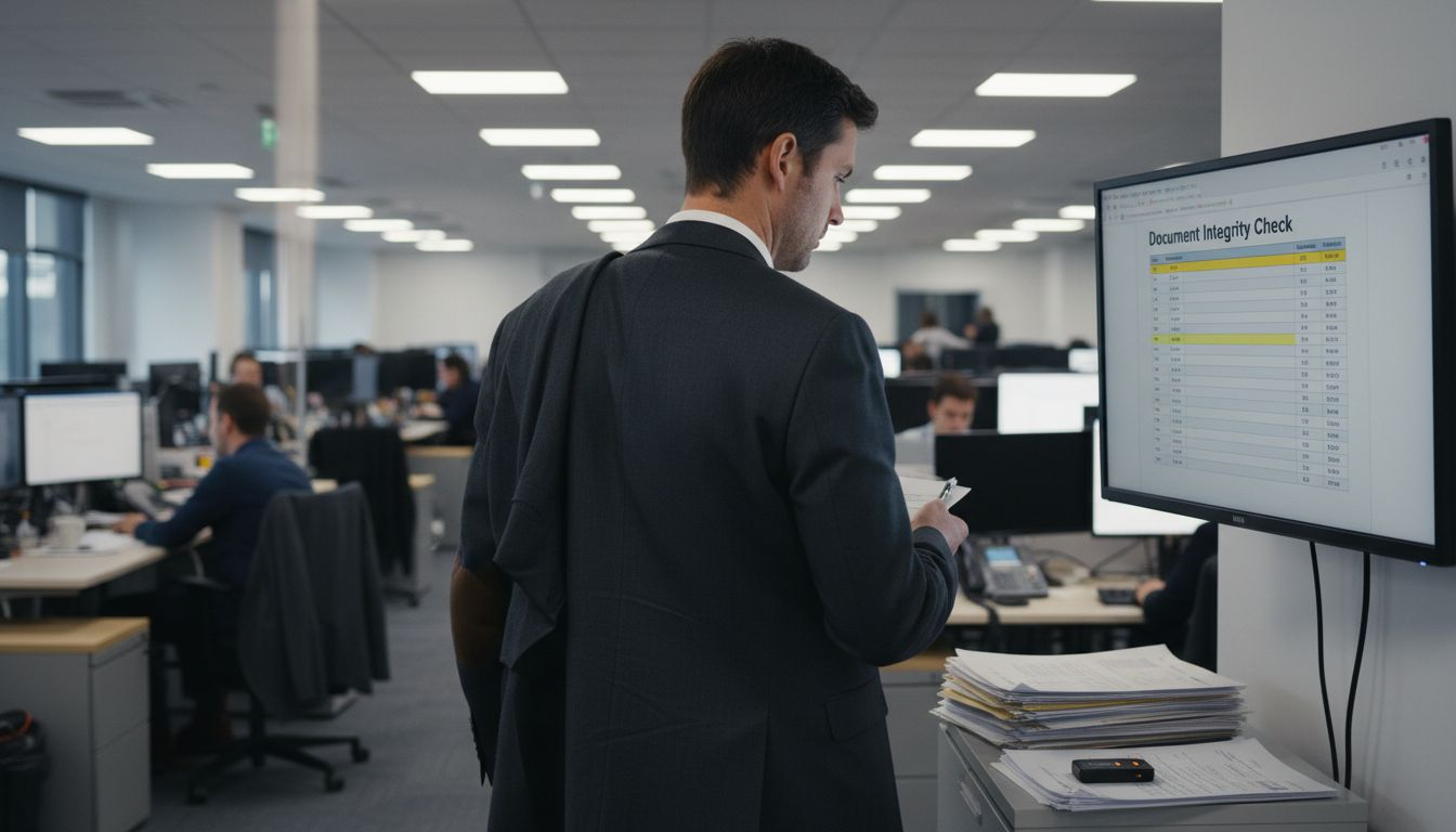 IT manager checking PDF audit report