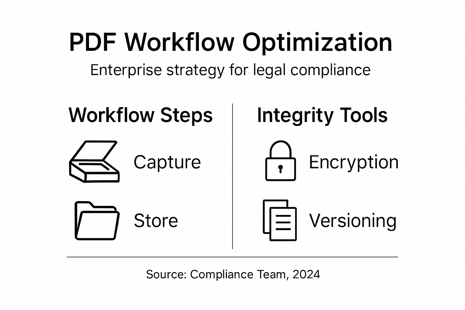 Infographic showing PDF workflow optimization steps