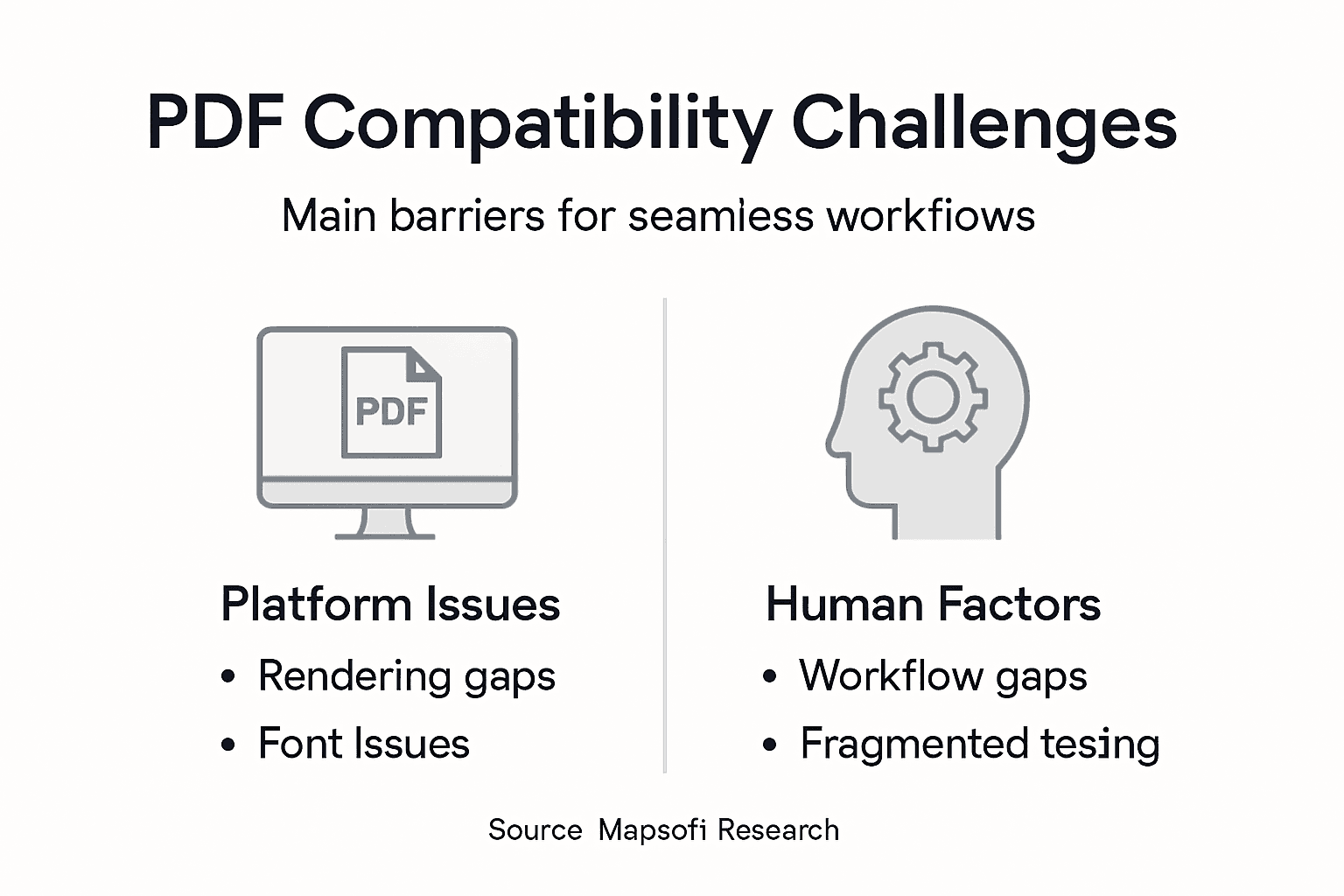 Infographic of PDF compatibility challenges