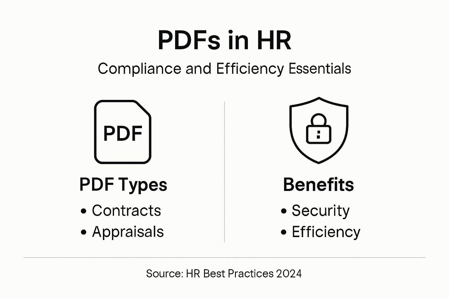 Infographic summarizing PDFs for HR compliance