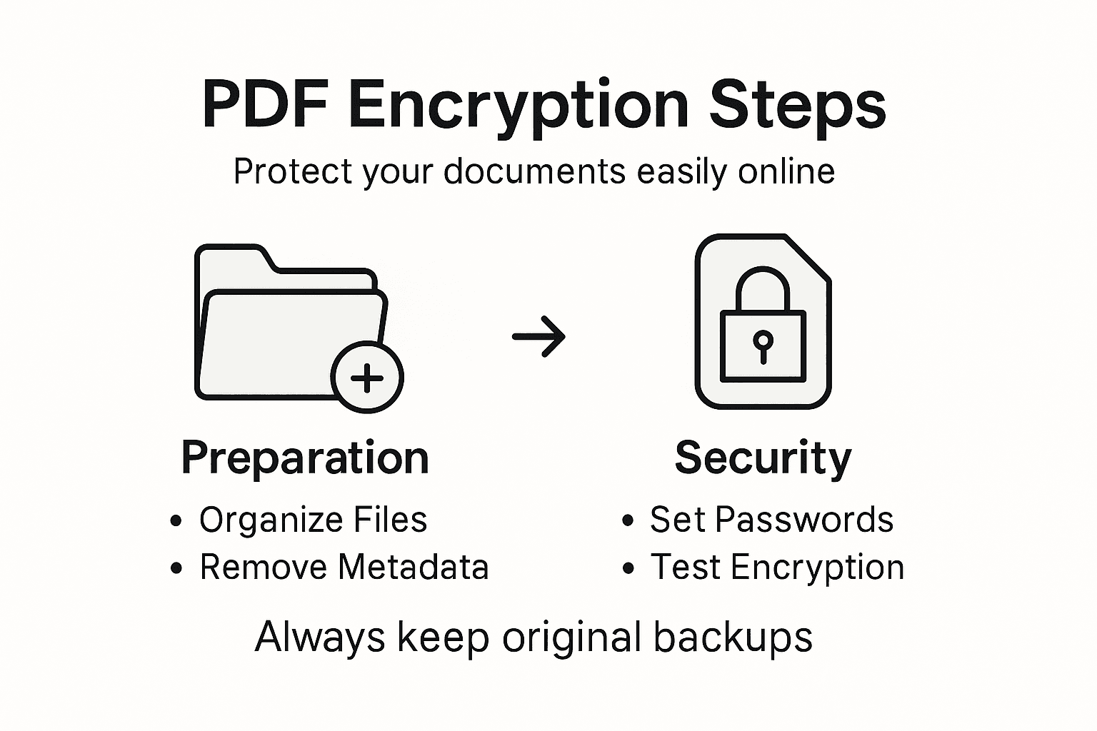 Infographic: Key steps for PDF encryption process