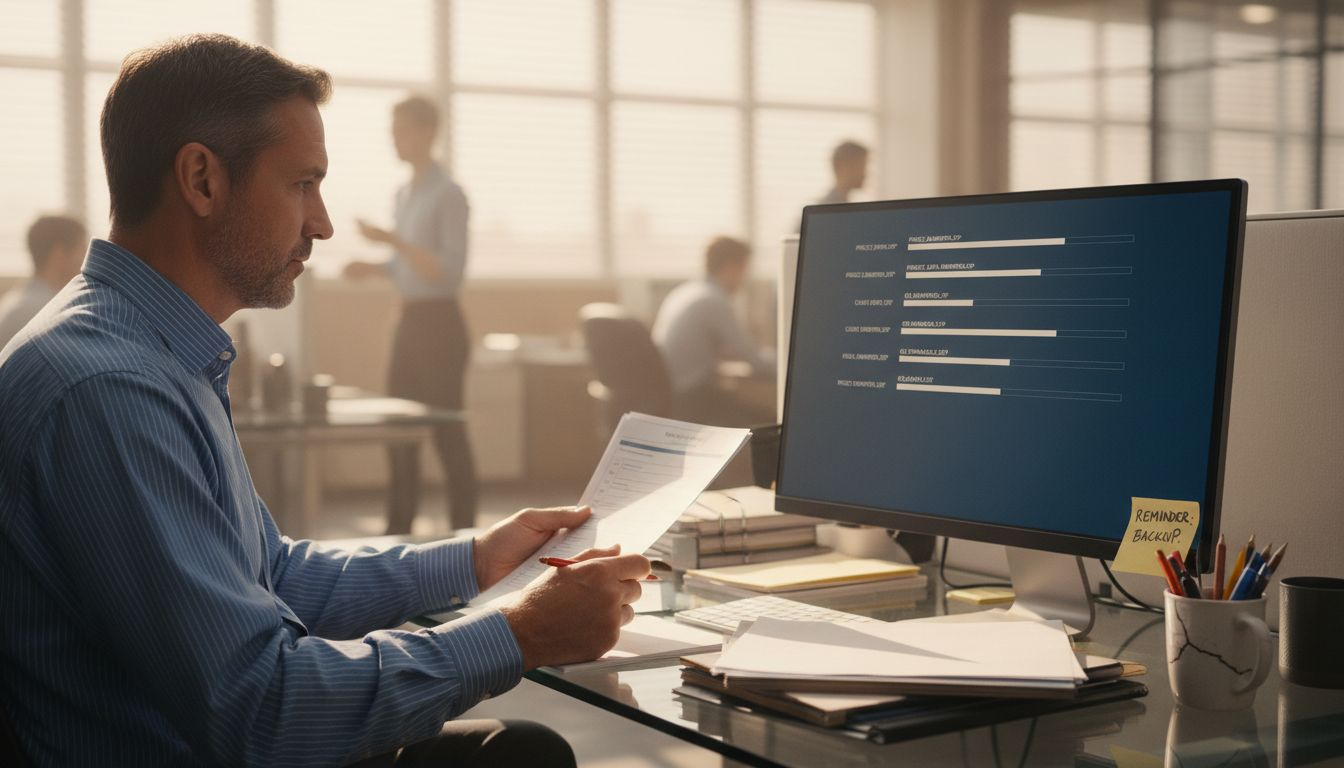 Manager reviews automated PDF tasks checklist