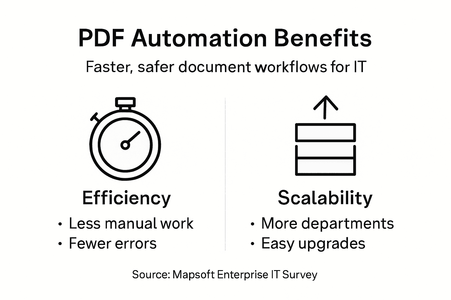 Infographic showing enterprise PDF automation benefits