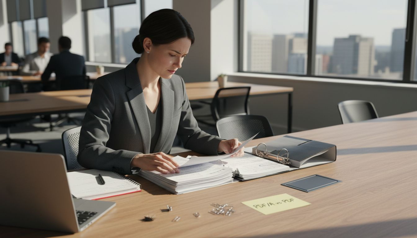 Analyst comparing PDF/A and PDF documents