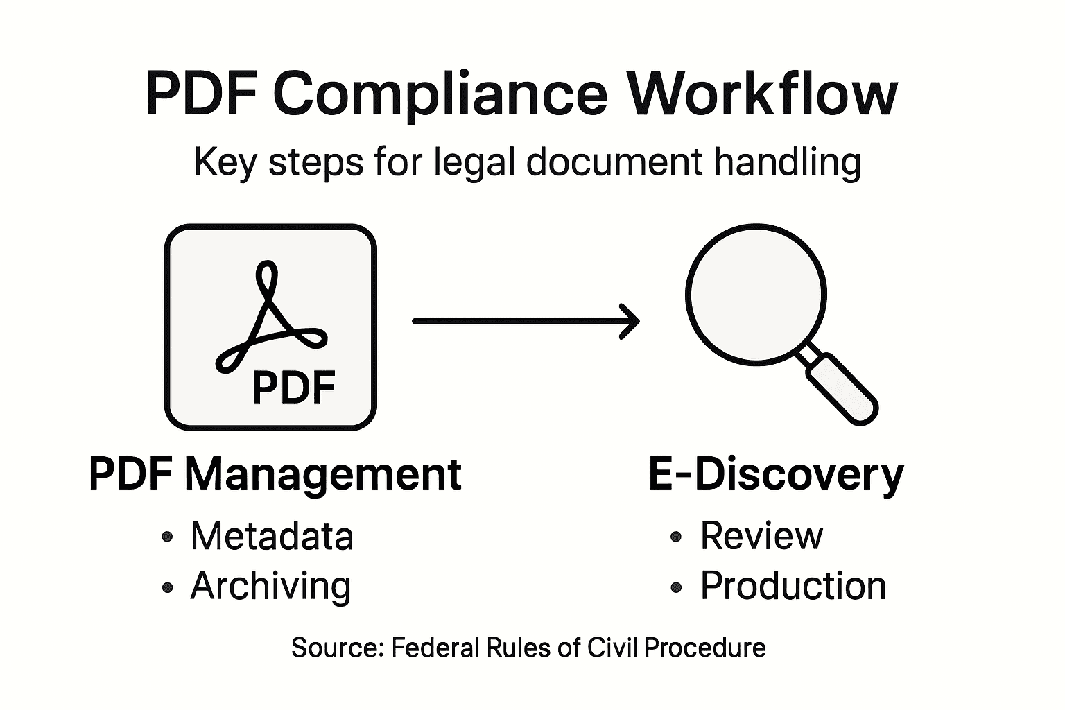 Infographic on PDF compliance workflow steps
