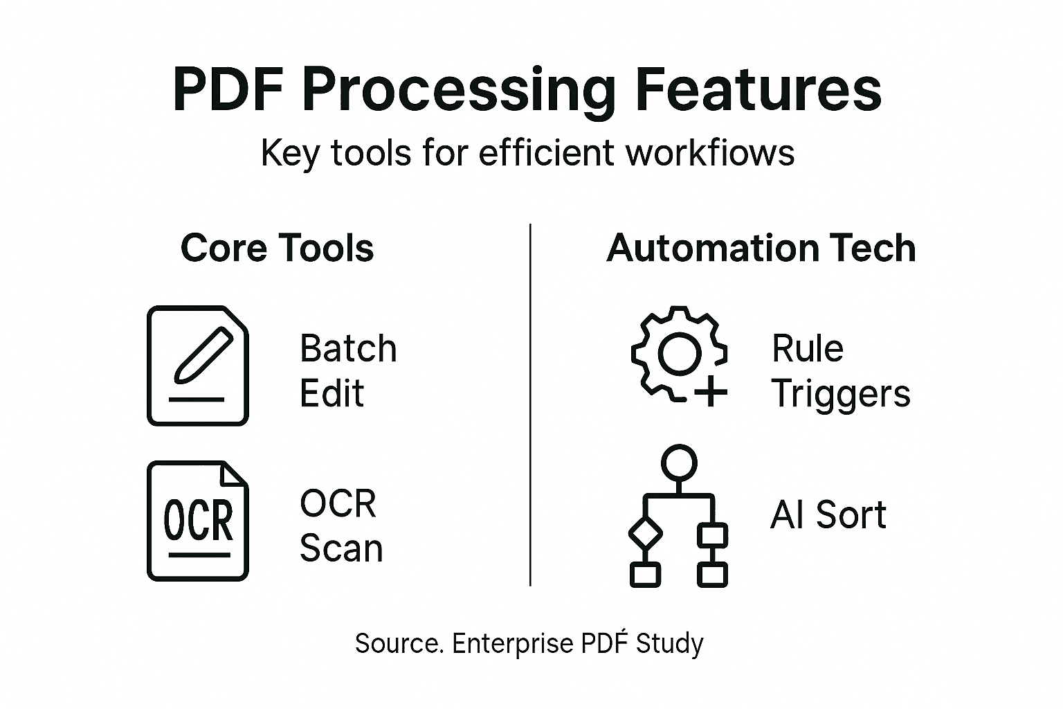 Infographic of PDF processing features