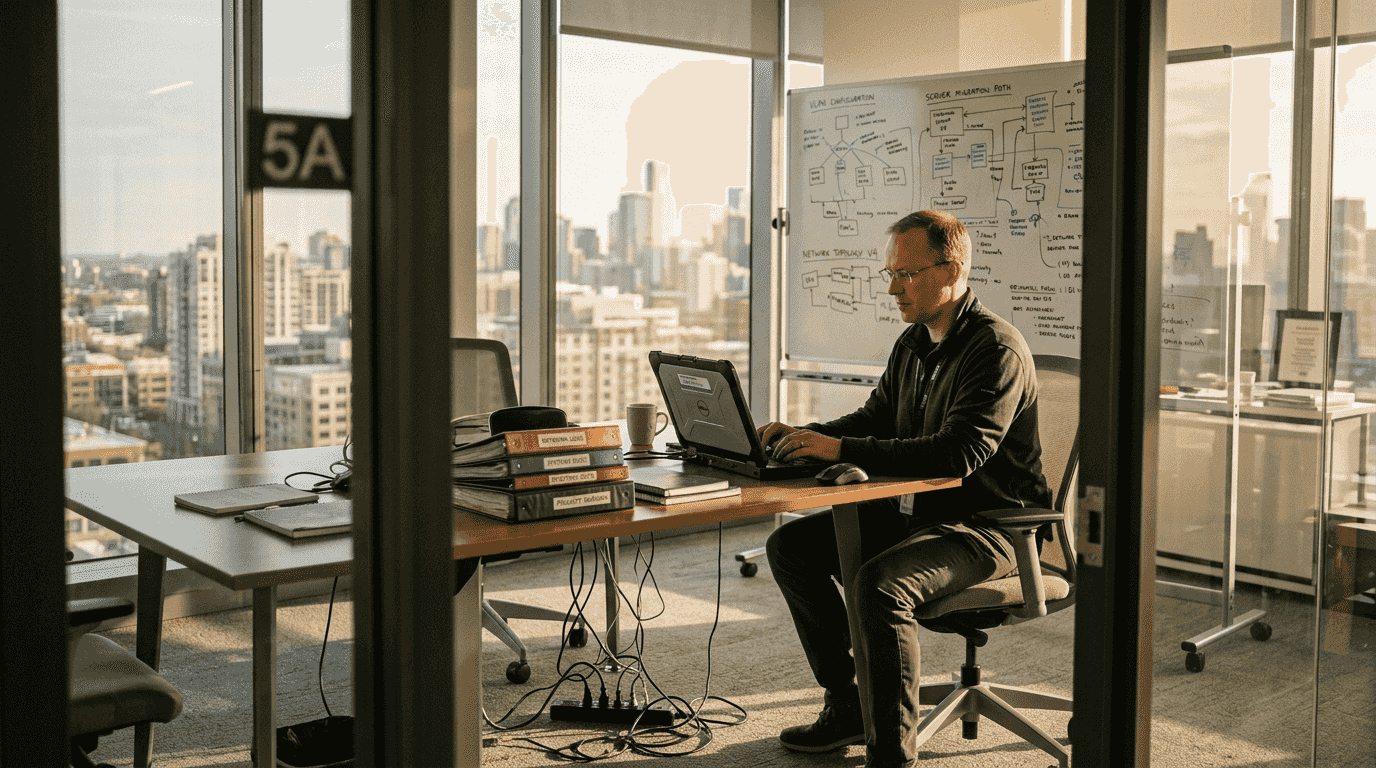 IT specialist managing automated document workflows