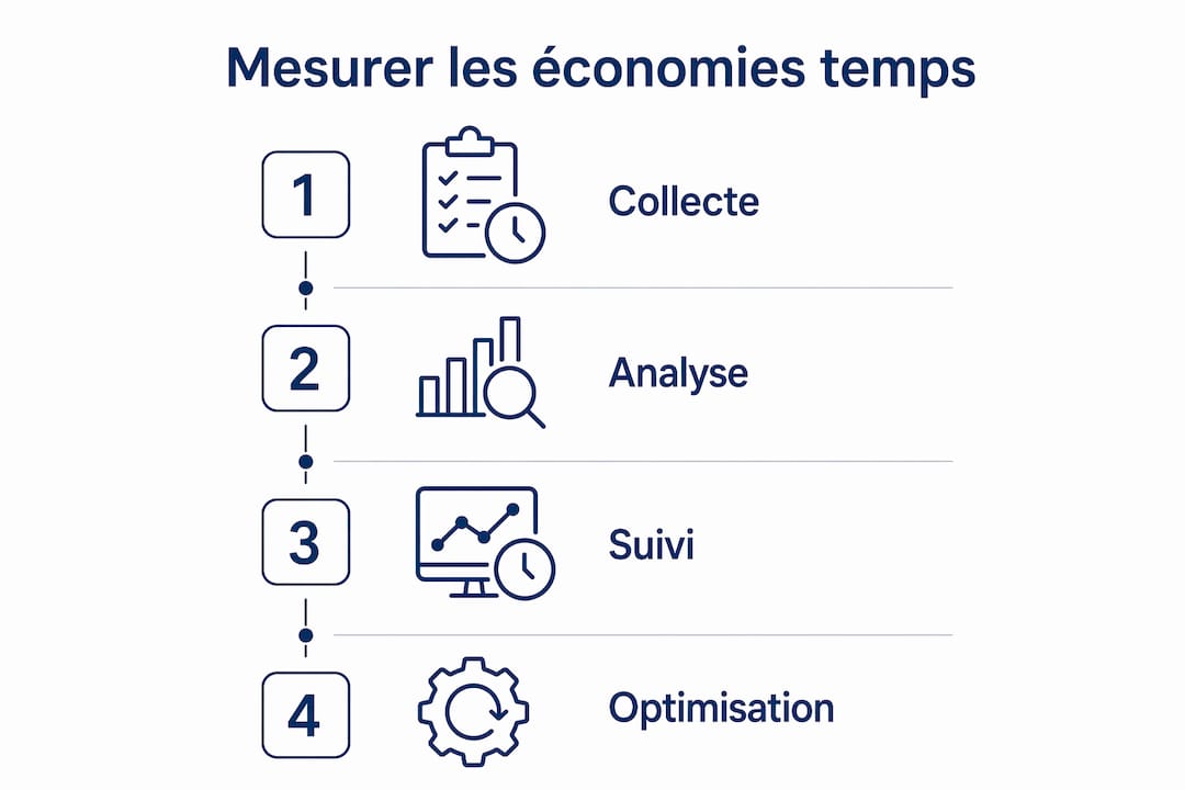 Découvrez une infographie détaillée qui présente, étape par étape, la méthode pour évaluer les gains de temps réalisés.