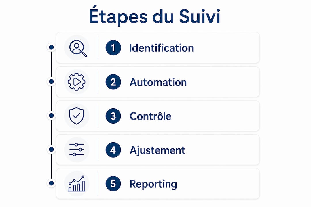 Schéma illustrant les différentes étapes du suivi automatique