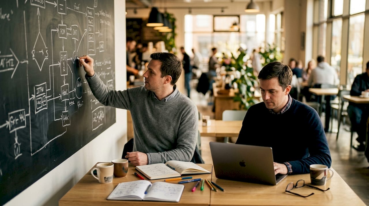 Des collaborateurs échangent autour de l’optimisation des processus automatisés.