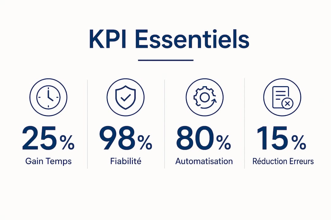 Découvrez en un coup d’œil les indicateurs de performance essentiels pour piloter vos processus automatisés grâce à cette infographie.