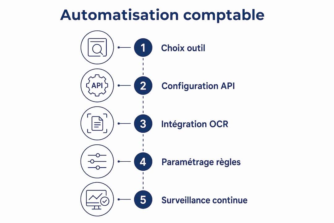 Découvrez, en un coup d'œil, les différentes étapes clés pour automatiser votre comptabilité grâce à cette infographie.