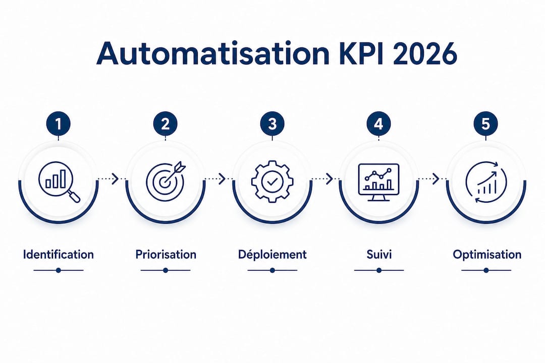 Infographie : les différentes étapes pour automatiser vos indicateurs clés de performance (KPI)