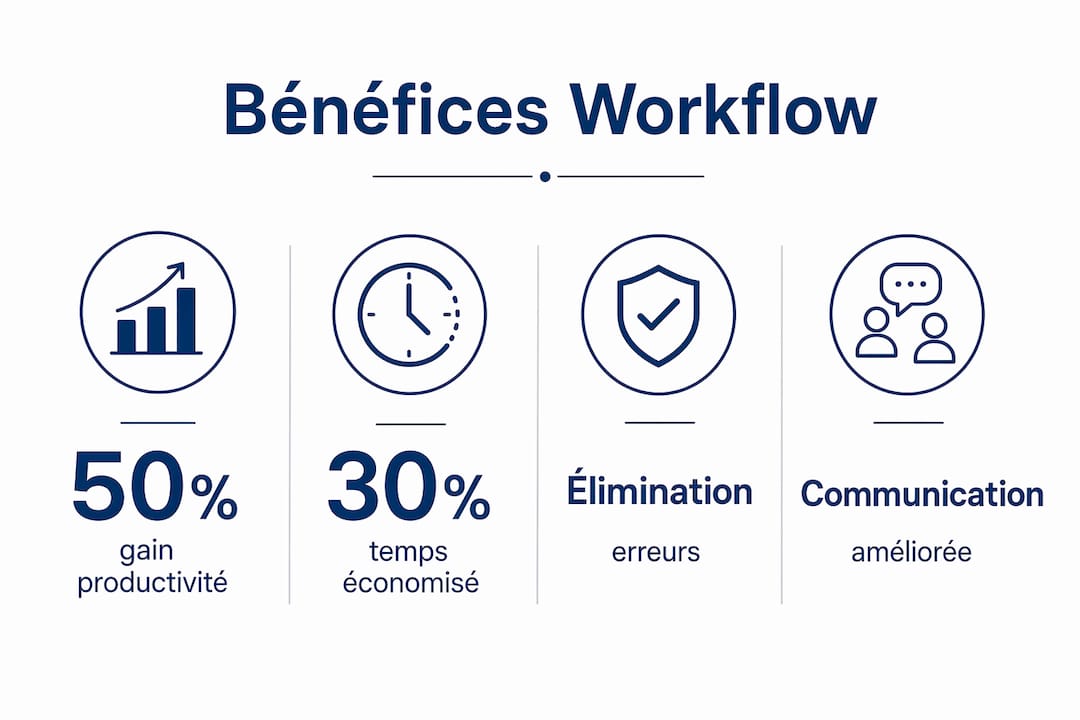 Découvrez en un coup d’œil les principaux atouts des workflows grâce à cette infographie