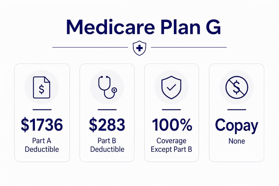 Infographic showing key Medicare Plan G coverage statistics