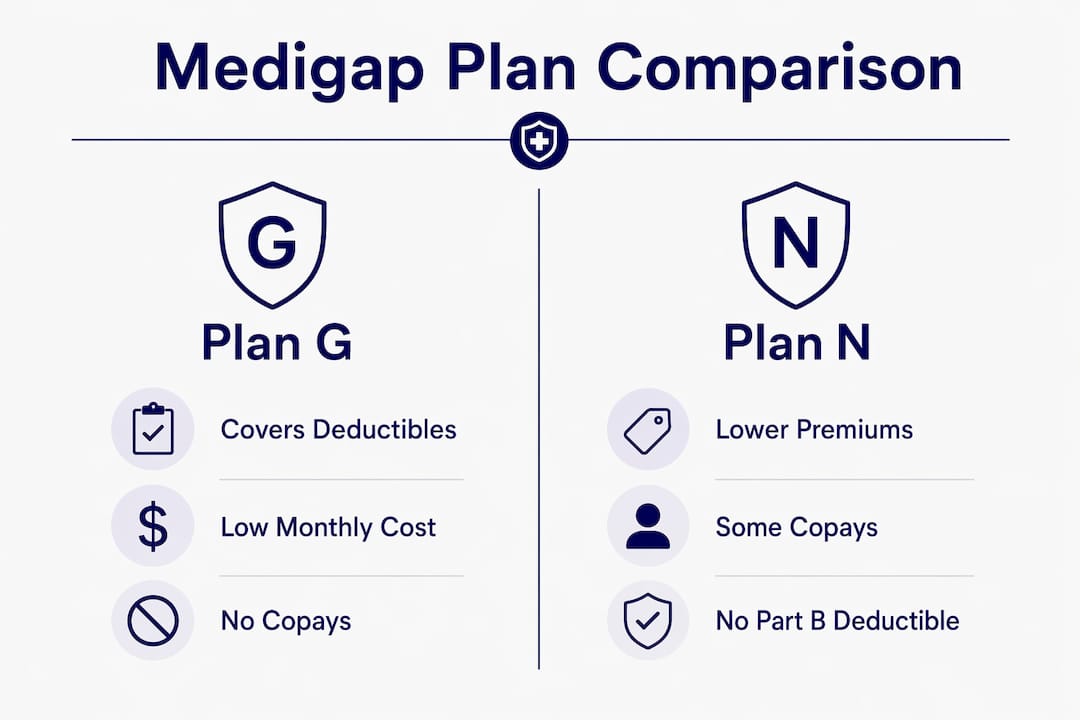 Infographic comparing Medigap Plan G and Plan N