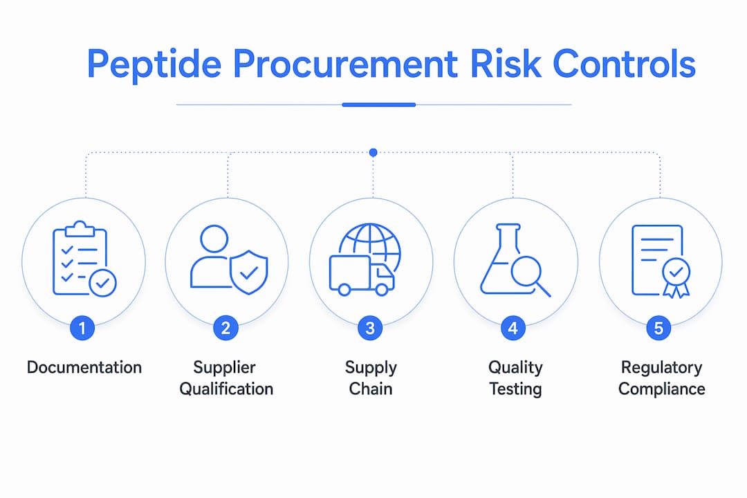 Infographic showing hierarchy of peptide procurement risk controls