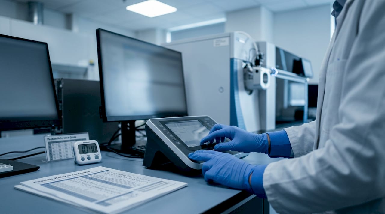 Hands operating mass spectrometer for peptide analysis