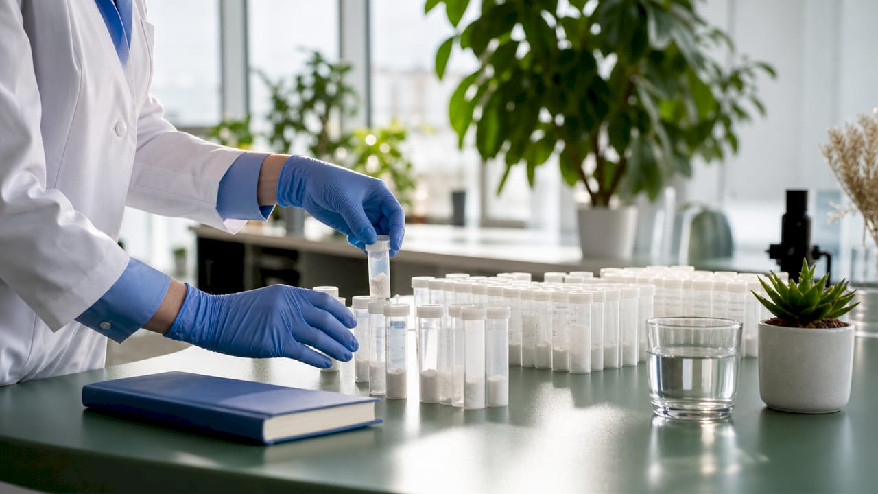 Hands sorting peptide samples by mechanism