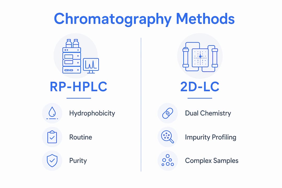 Infographic comparing peptide chromatography methods