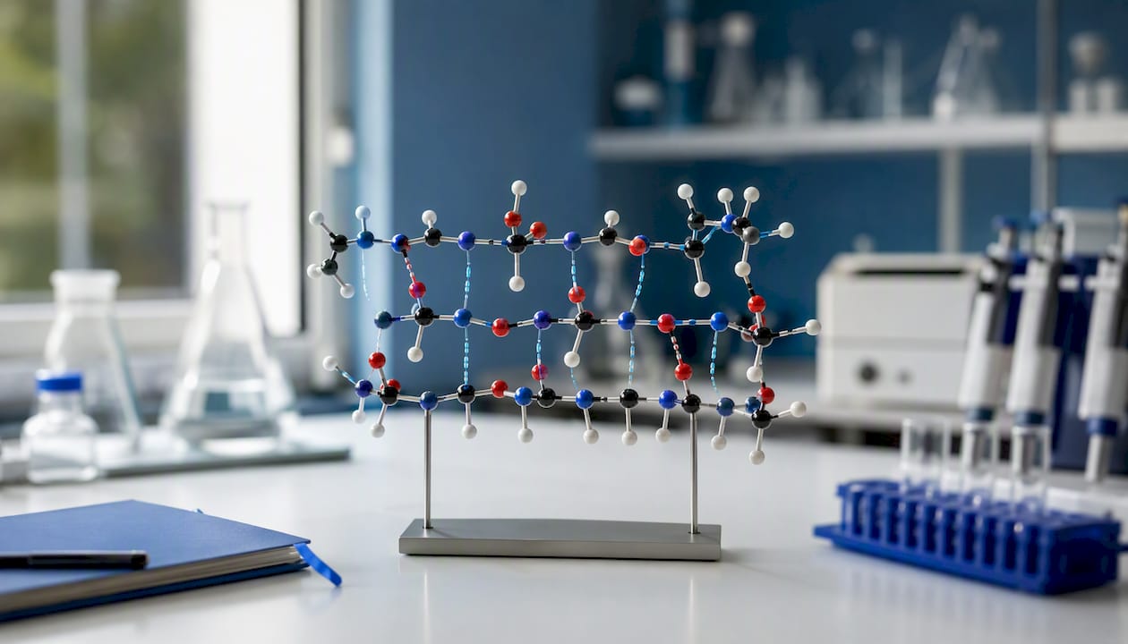 Detailed beta-sheet molecular peptide model