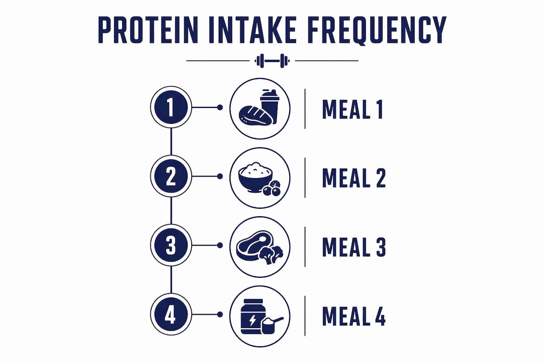 Infographic showing protein meal frequency