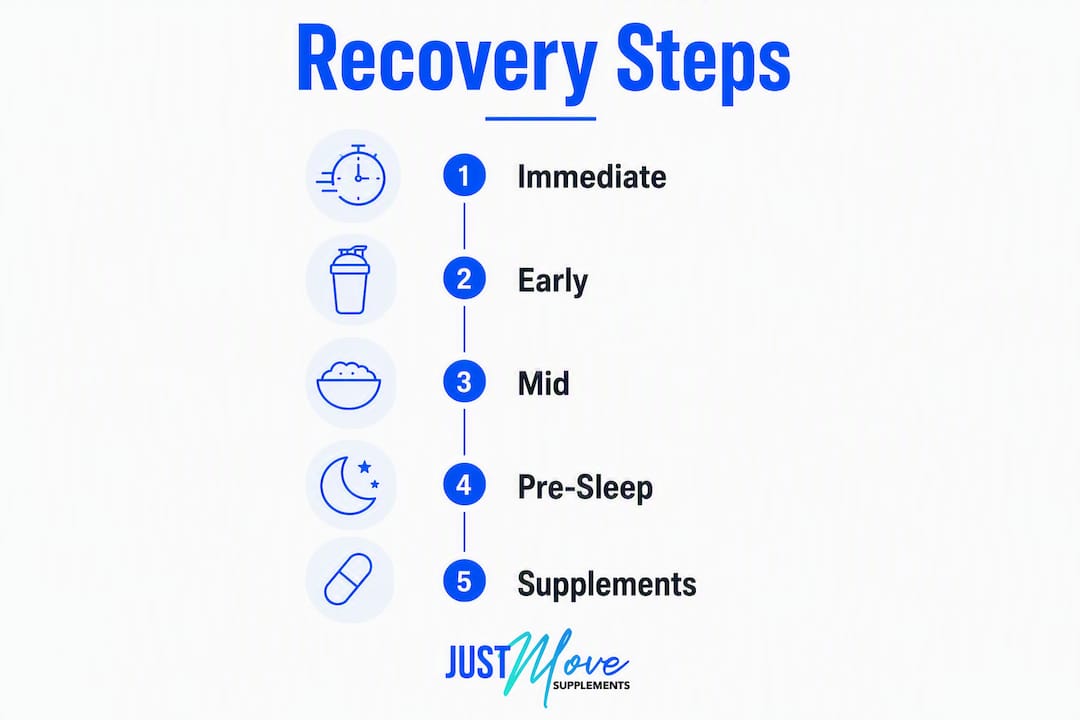 Infographic showing step-by-step recovery nutrition plan