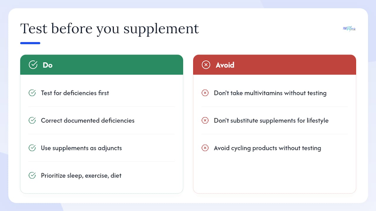 The real gap between supplement marketing and clinical practice — overview diagram
